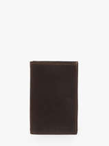 Compact Leather Wallet Oil Etrier Brown oil EOIL027