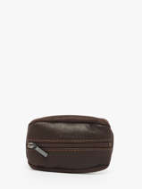 Leather Coin Purse Oil Etrier Brown oil EOIL043