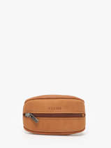 Leather Coin Purse Oil Etrier Brown oil EOIL043