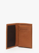 Compact Leather Wallet Oil Etrier Brown oil EOIL027-vue-porte