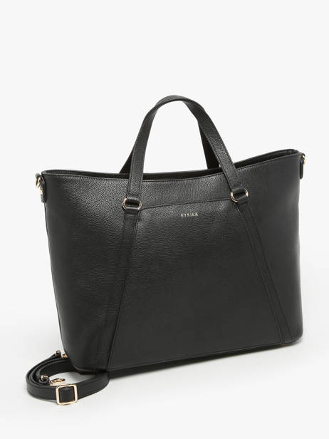 Sac Shopping Tradition Cuir Etrier Noir tradition ETRA8031 vue secondaire 2